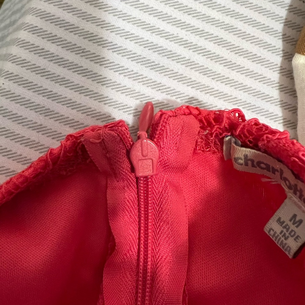 Strapless Coral Cocktail Dress Medium read description - Picture 10 of 14